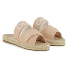 Girls Pink & Beige Logo Sliders, 1, hi-res