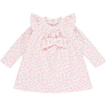 Baby Girls White & Pink Hearts Dress