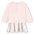 فستان بالشعار باللون الوردى والفضي, 1, hi-res