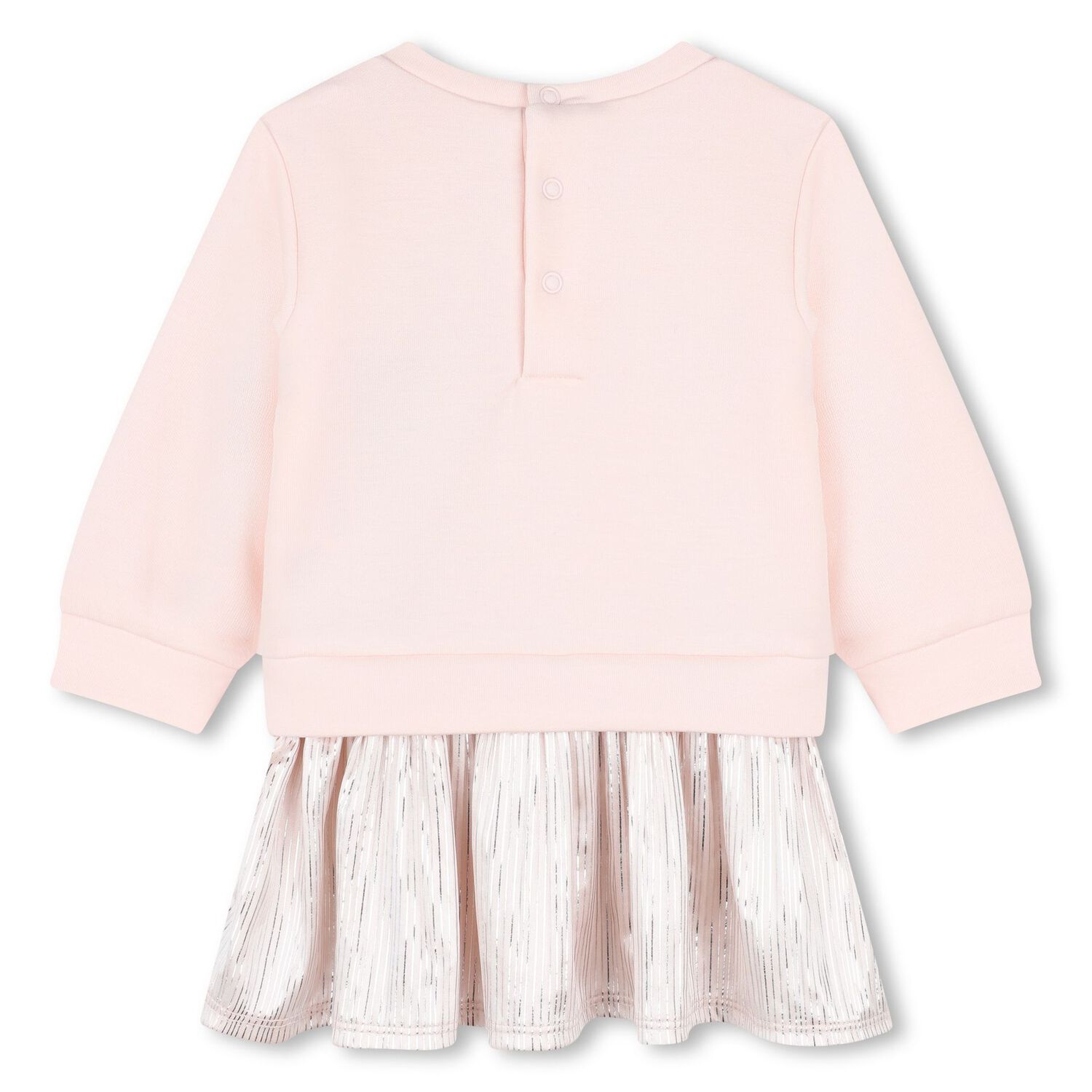 فستان بالشعار باللون الوردى والفضي, 1, hi-res