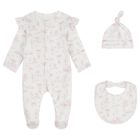 Baby Girls White & Pink Swan Babygrow Gift Set , 1, hi-res
