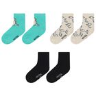 Baby Boys Green, Beige & Black Dino Print Socks ( 3-Pack ), 2, hi-res