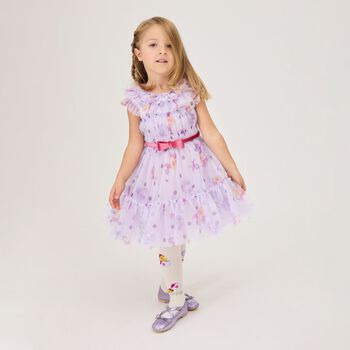 Girls Lilac Floral Dress