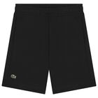 Boys Black Logo Shorts, 1, hi-res