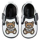 White & Black Teddy Bear Pre Walker Shoes, 1, hi-res