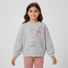 طقم ليجينز بنات مزين بفيونكه باللون الرمادى الوردى , 3, hi-res