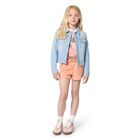 Girls Mini Me Orange Logo Shorts, 2, hi-res