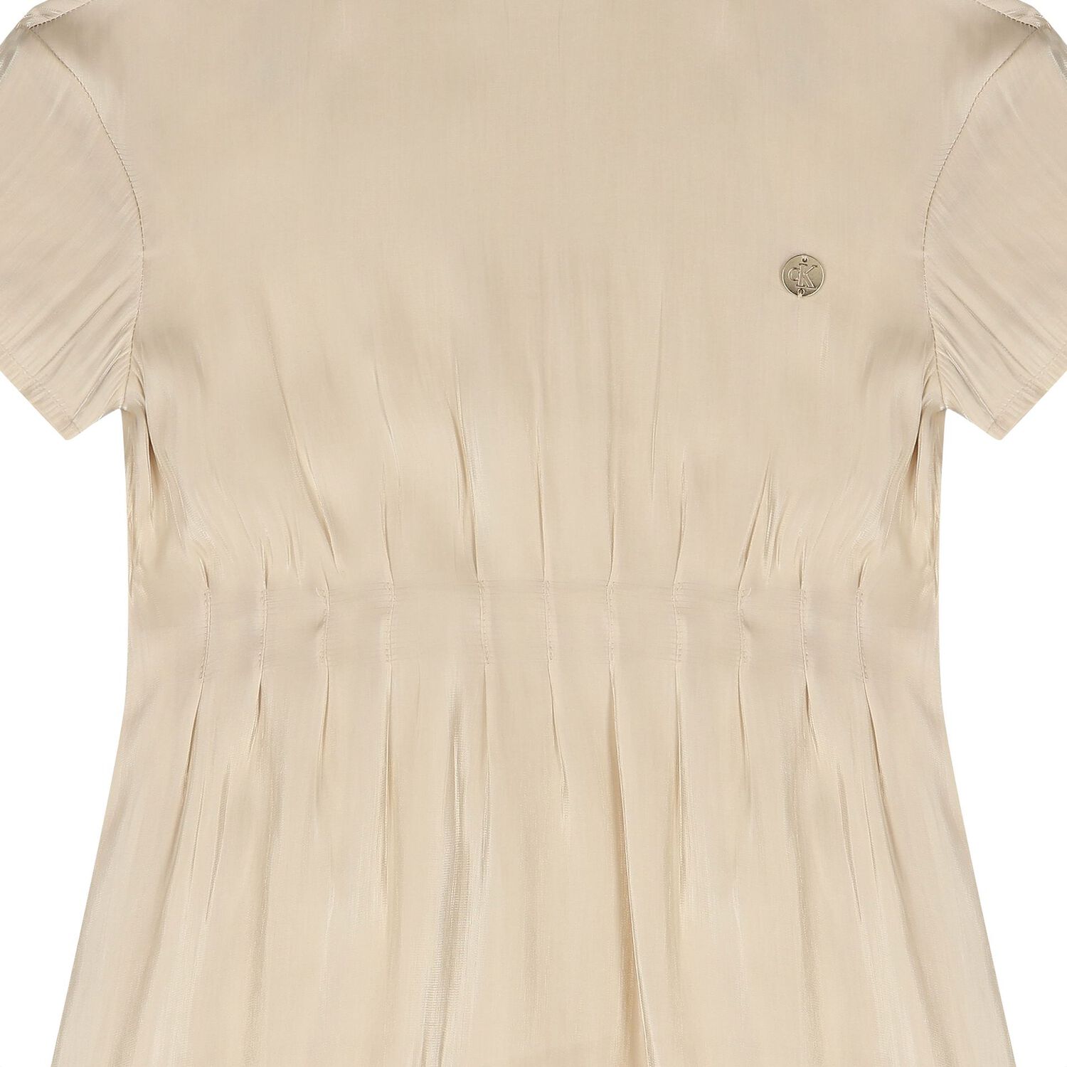Girls Gold Logo Satin Dress, 1, hi-res
