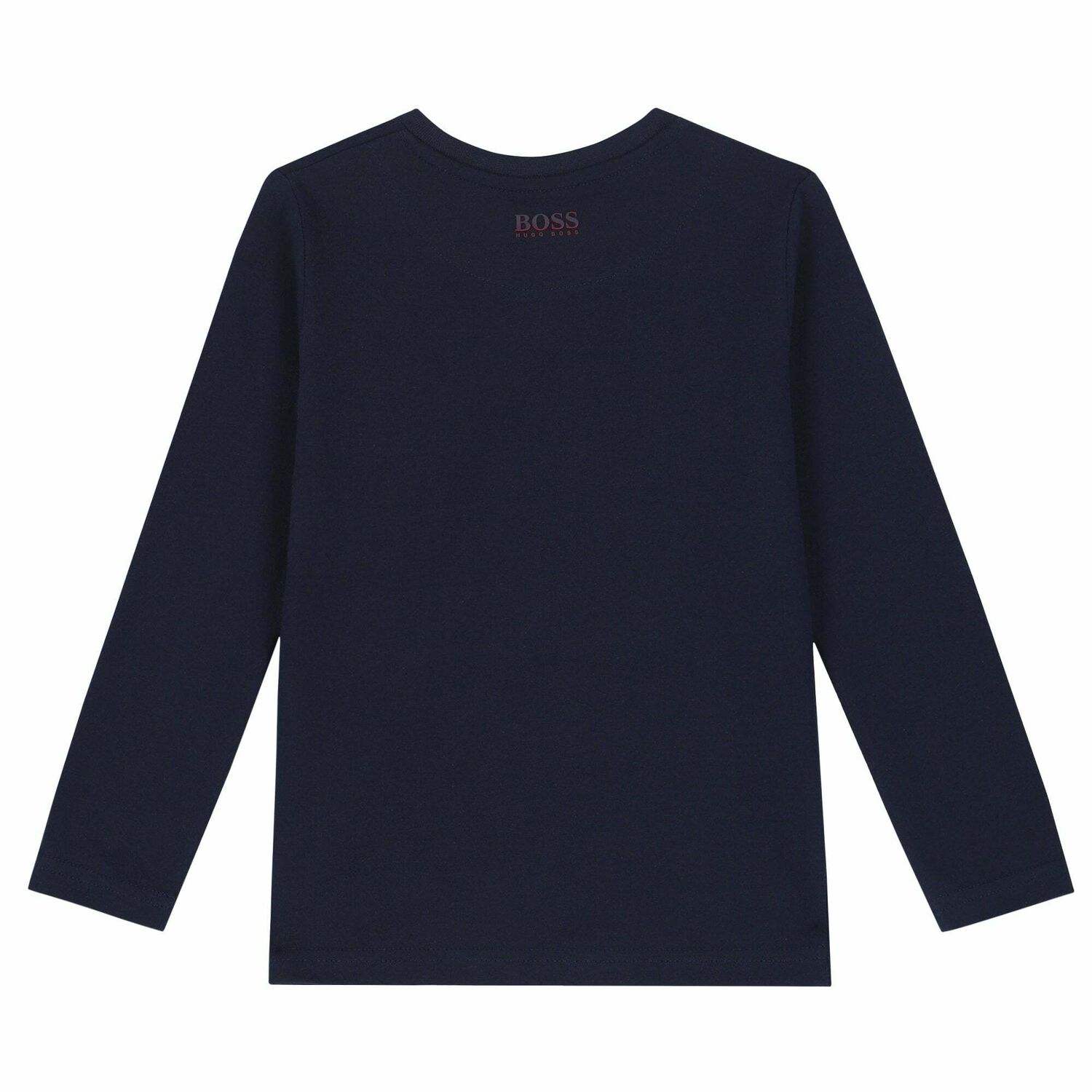 Boys Navy Logo Long Sleeve Top, 1, hi-res