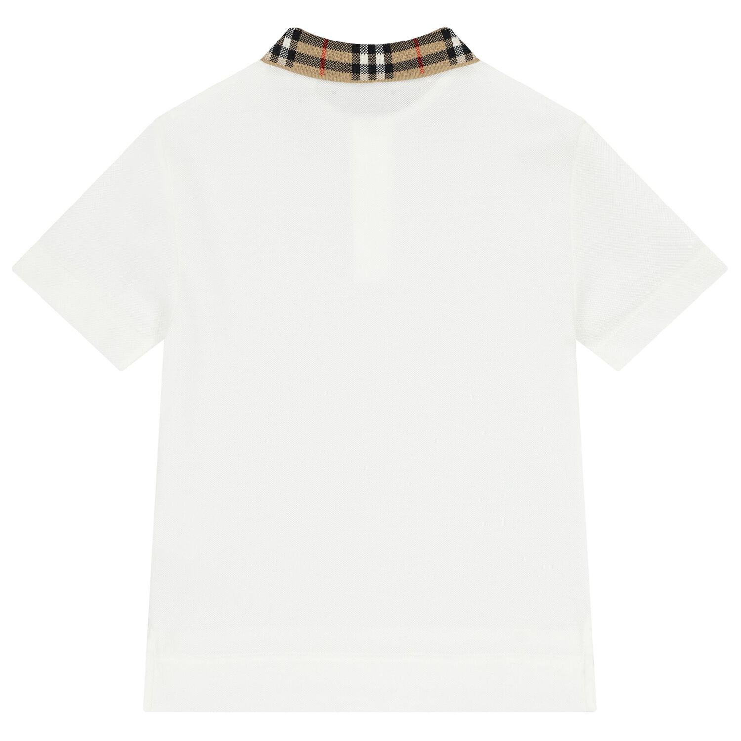 Boys White Logo Check Polo Shirt, 1, hi-res image number null
