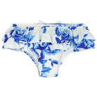 Girls White & Blue Floral Bikini, 2, hi-res