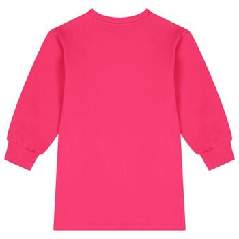 Girls Pink Teddy Bear Logo Dress