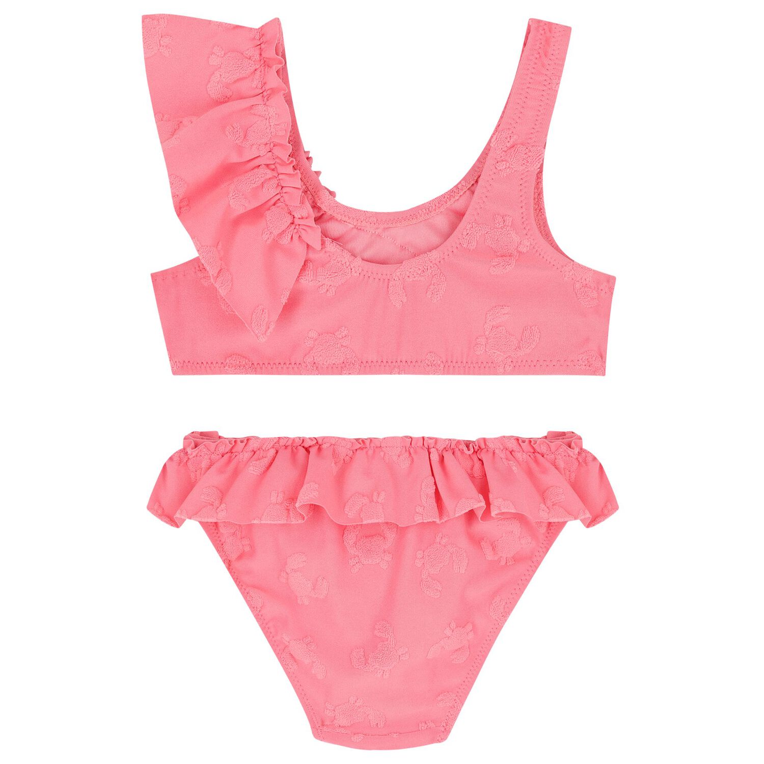 Girls Pink Ruffled Bikini, 2, hi-res