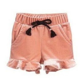 Younger Girls Pink Velour Shorts