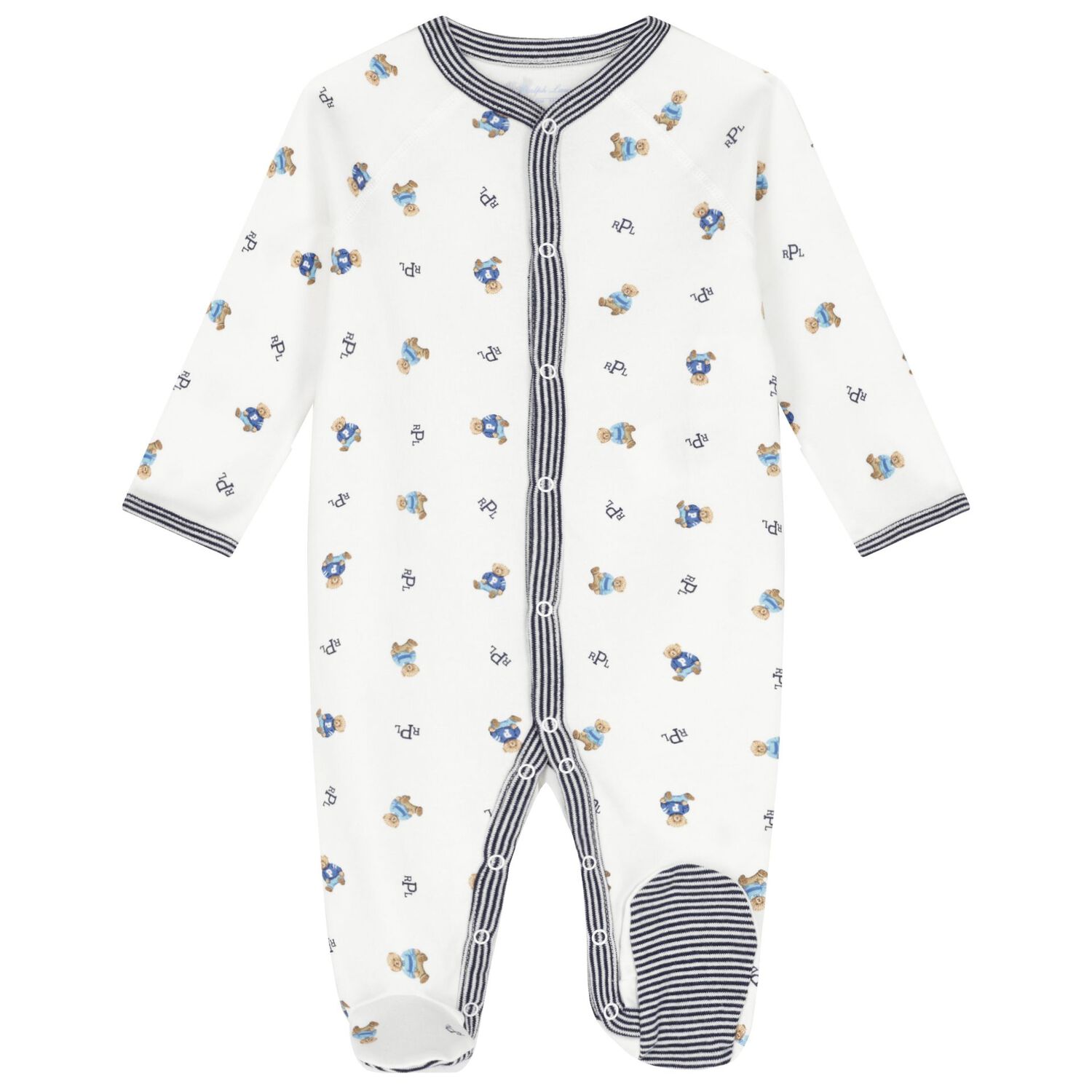 Baby Boys White & Navy Blue Logo Babygrow Gift Set, 1, hi-res image number null