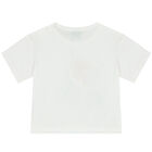 تيشيرت بشعار النمر باللون الأبيض للبنات, 2, hi-res