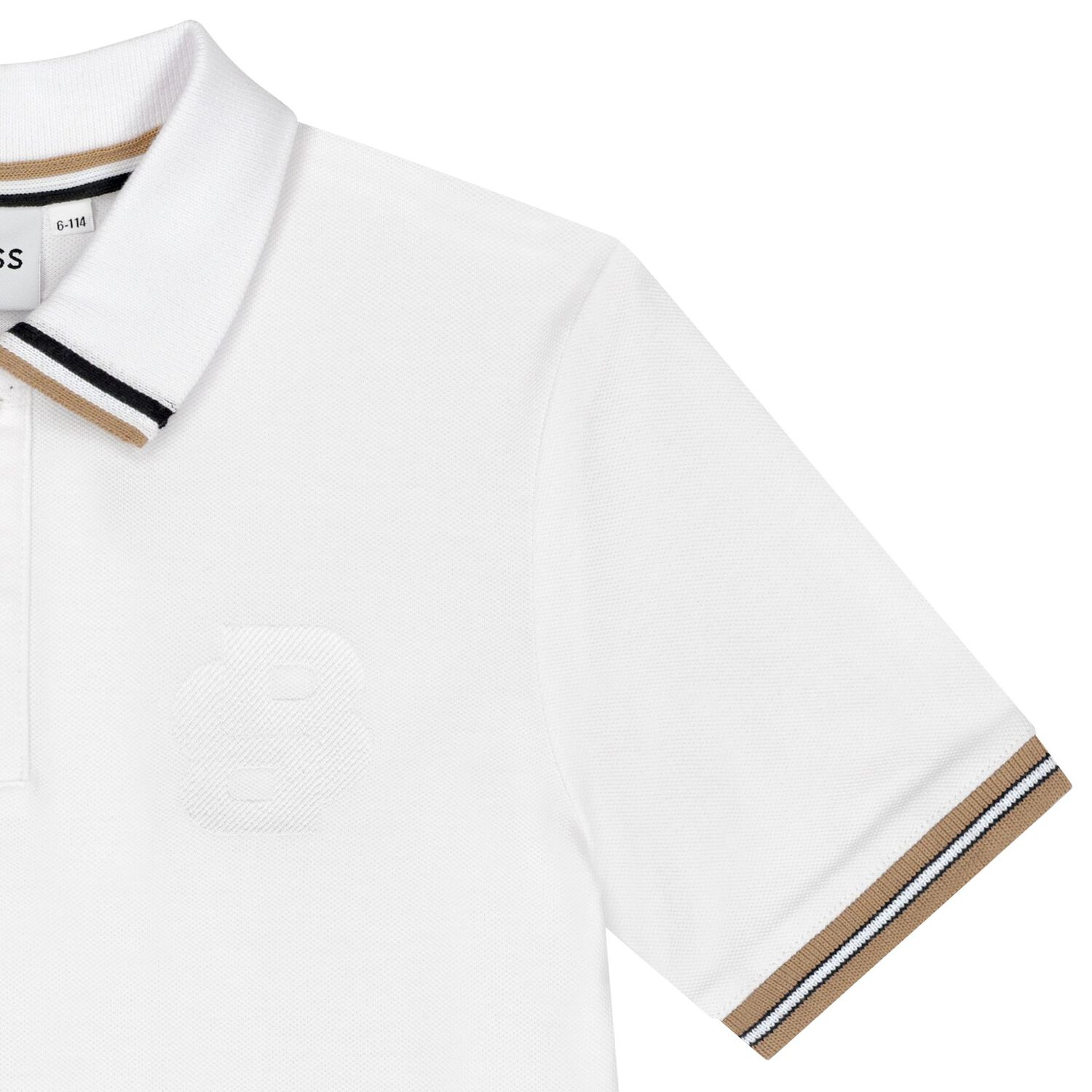 Boys White Logo Polo Shirt, 2, hi-res image number null
