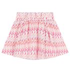 Girls White & Pink Zig Zag Skirt, 1, hi-res