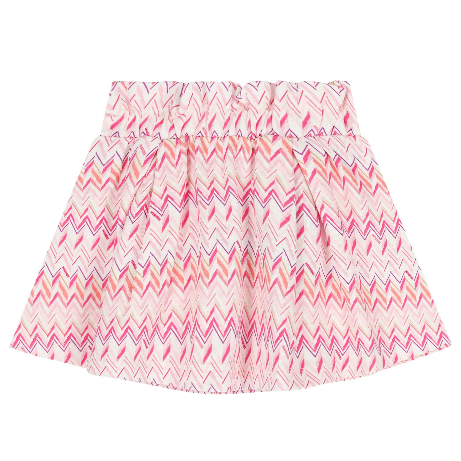 Girls White & Pink Zig Zag Skirt, 1, hi-res