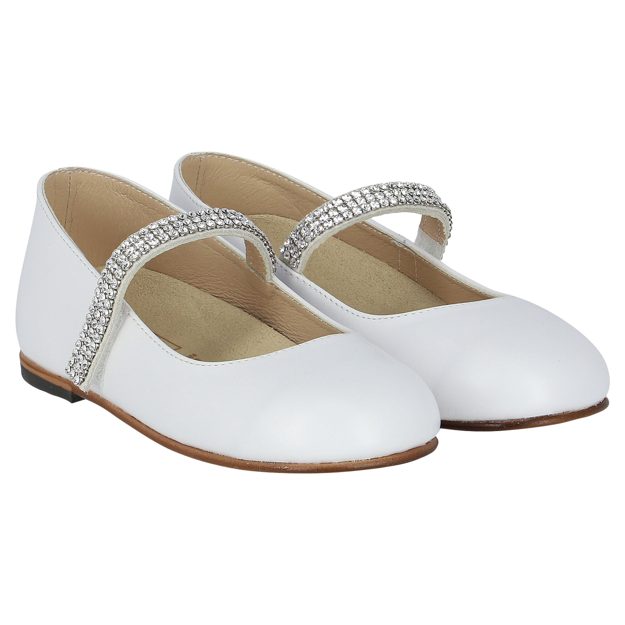 Girls white sales dress flats