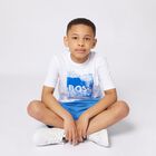 Boys Blue Logo Shorts, 4, hi-res