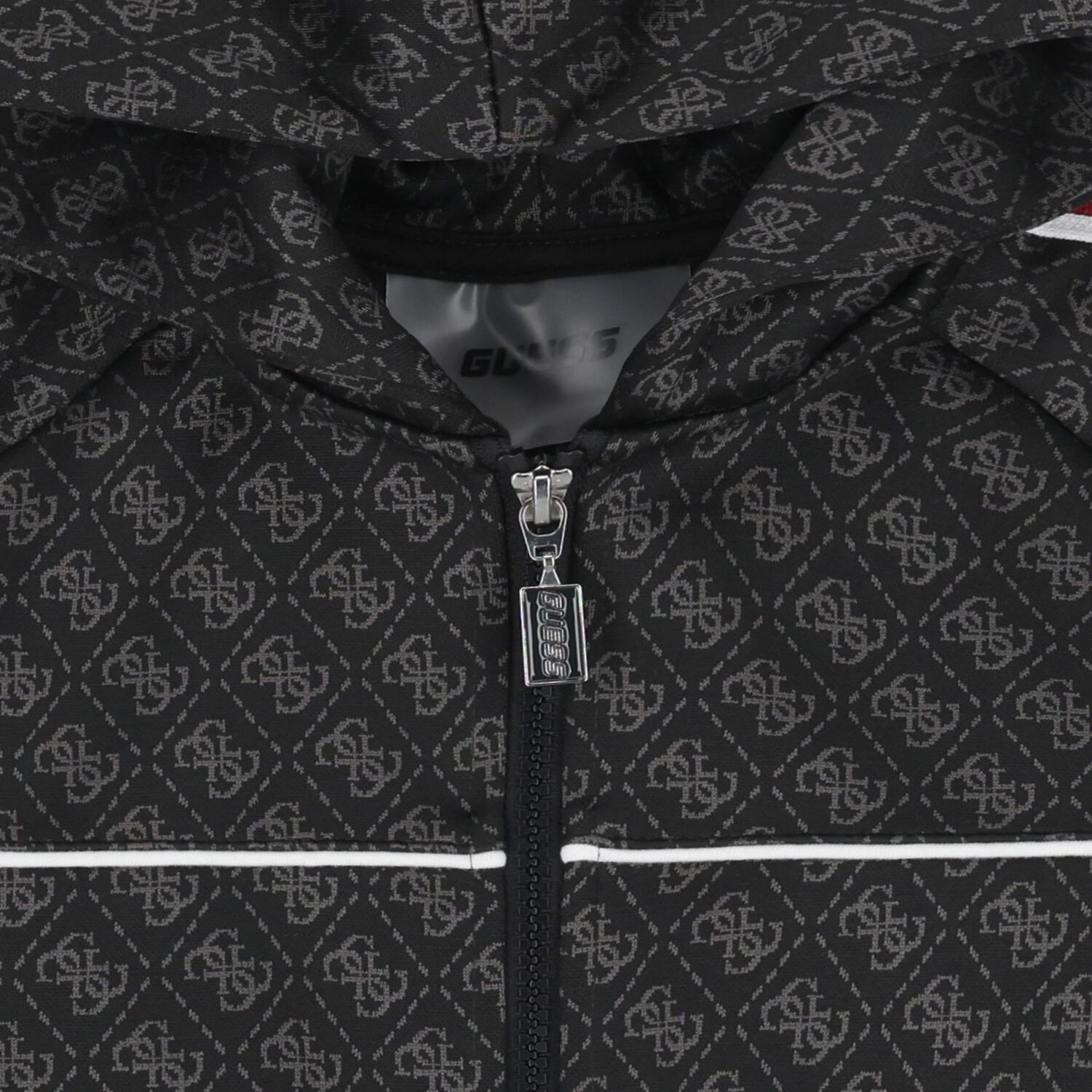 توب اولاد هودى بسحاب بالشعار باللون الاسود, 1, hi-res