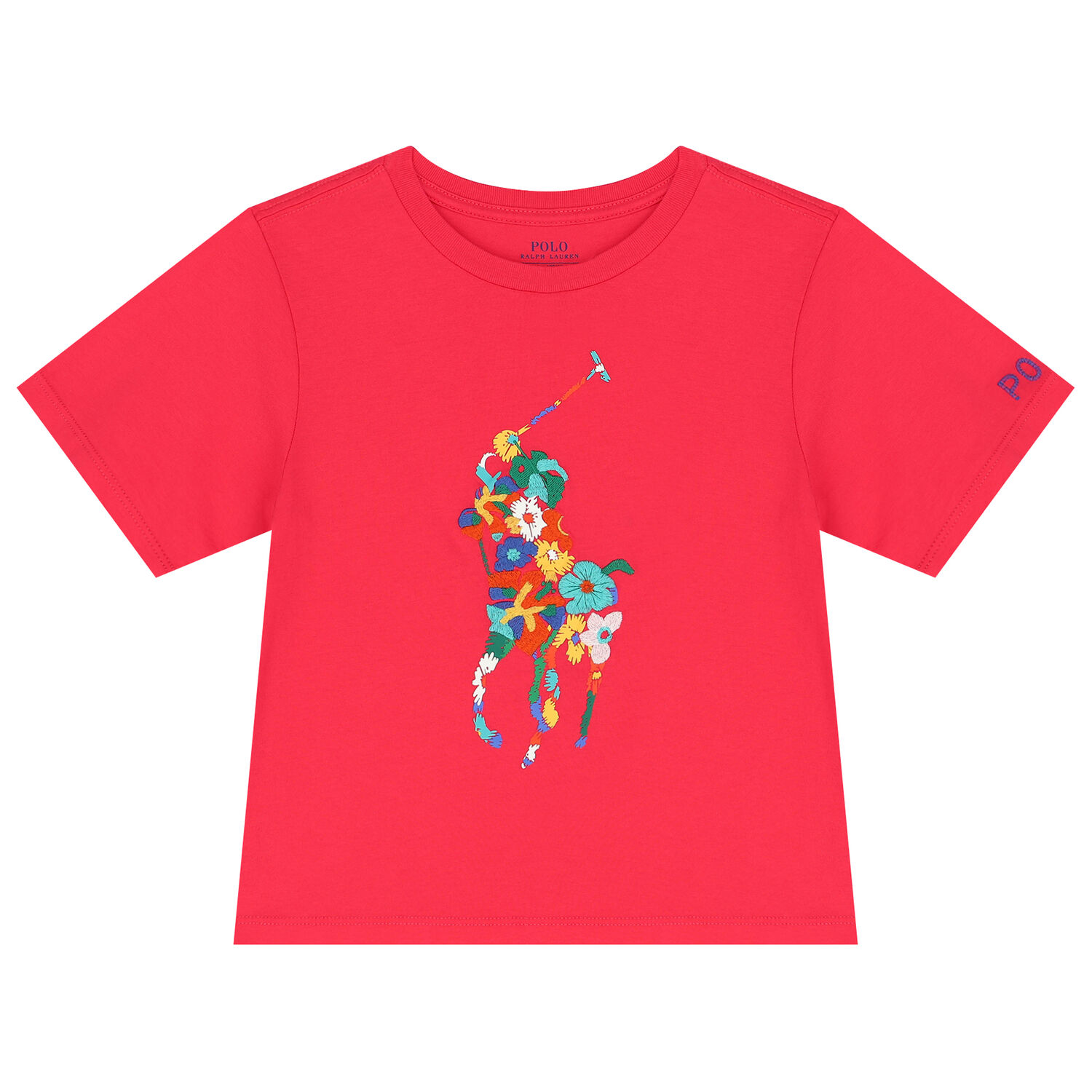 تيشيرت بنات بالشعار باللون الزهرى, 1, hi-res