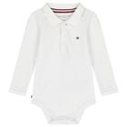 Baby Boys White Logo Bodysuit, 2, hi-res