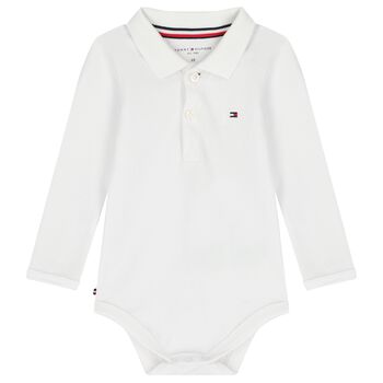 Baby Boys White Logo Bodysuit