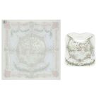 طقم هدية قماط ومريلة مزخرفة باللون العاجى والأزرق, 1, hi-res