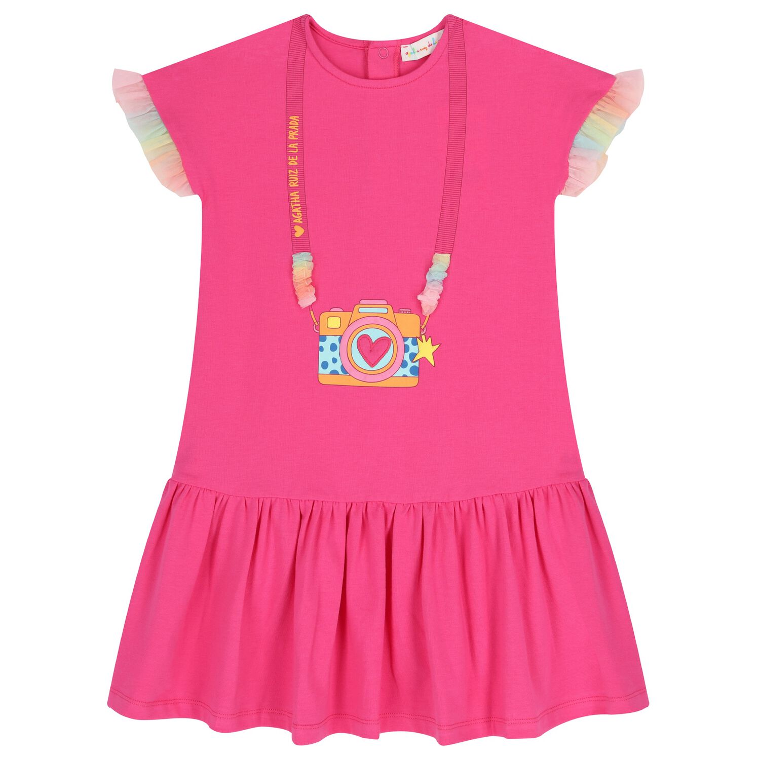 Girls Pink Camera Dress, 1, hi-res
