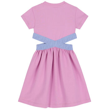 Girls Purple Logo Dress