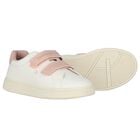 Girls White & Pink Logo Trainers, 1, hi-res