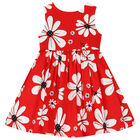 Girls Red Floral Dress, 1, hi-res