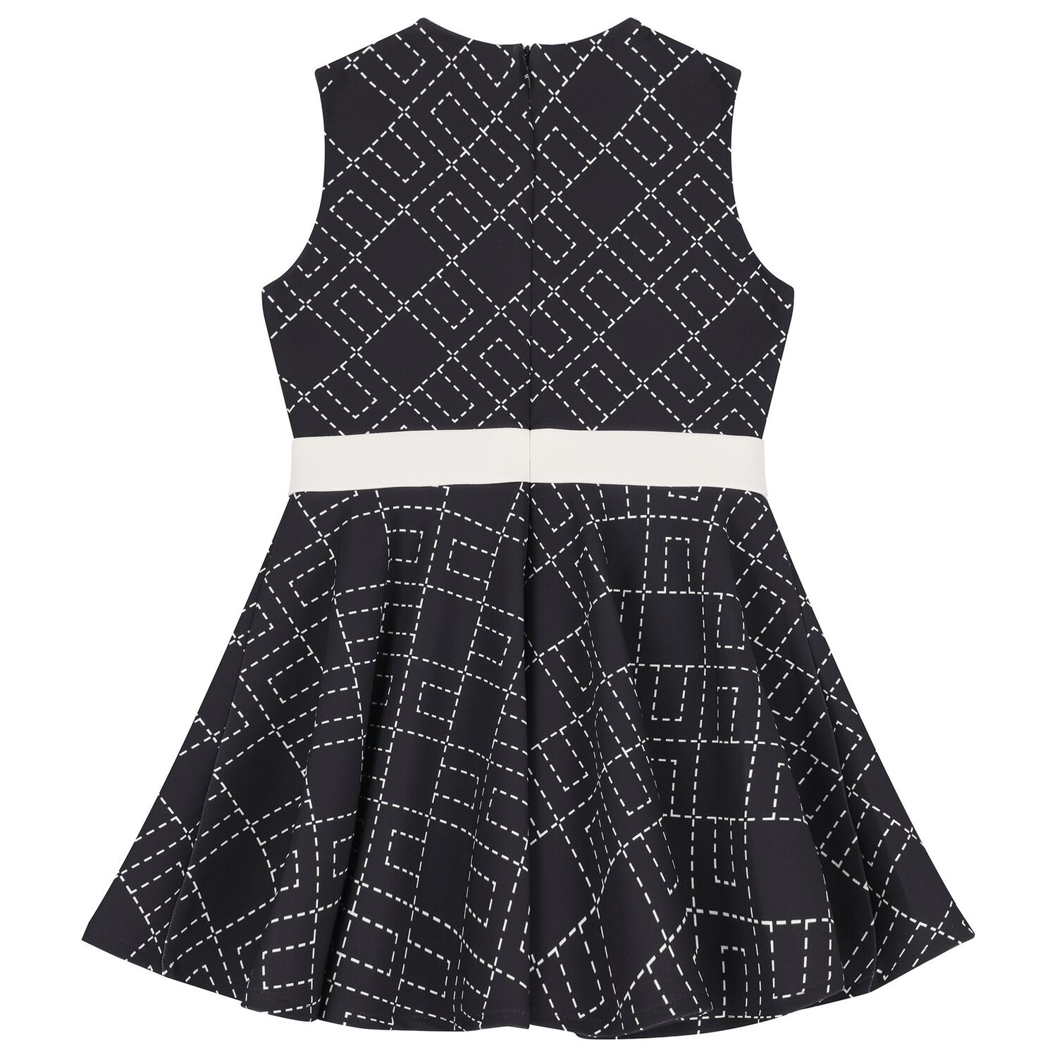 فستان بناتي باللون أسود بشعار, 3, hi-res