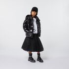 Girls Black Logo Tulle & Sequin Skirt, 1, hi-res