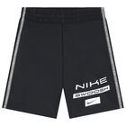 Boys Black Logo Shorts, 2, hi-res