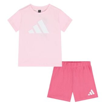 Younger Girls Pink Logo Shorts Set