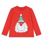 Red Santa Long Sleeve Top, 1, hi-res