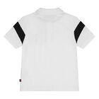 Younger Boys White & Black Logo Polo Shirt, 1, hi-res