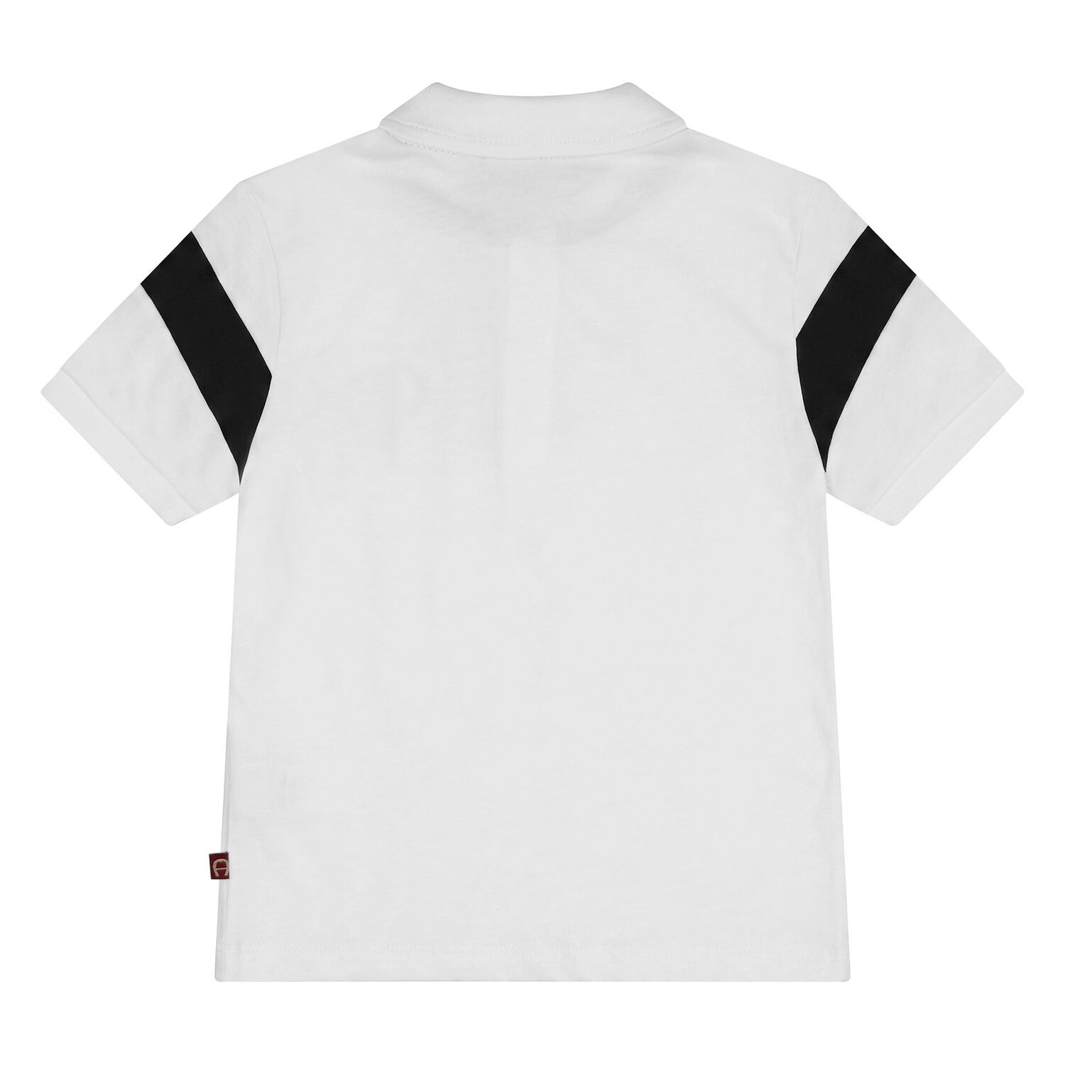Younger Boys White & Black Logo Polo Shirt, 1, hi-res