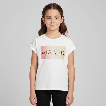 Girls White Logo T-Shirt