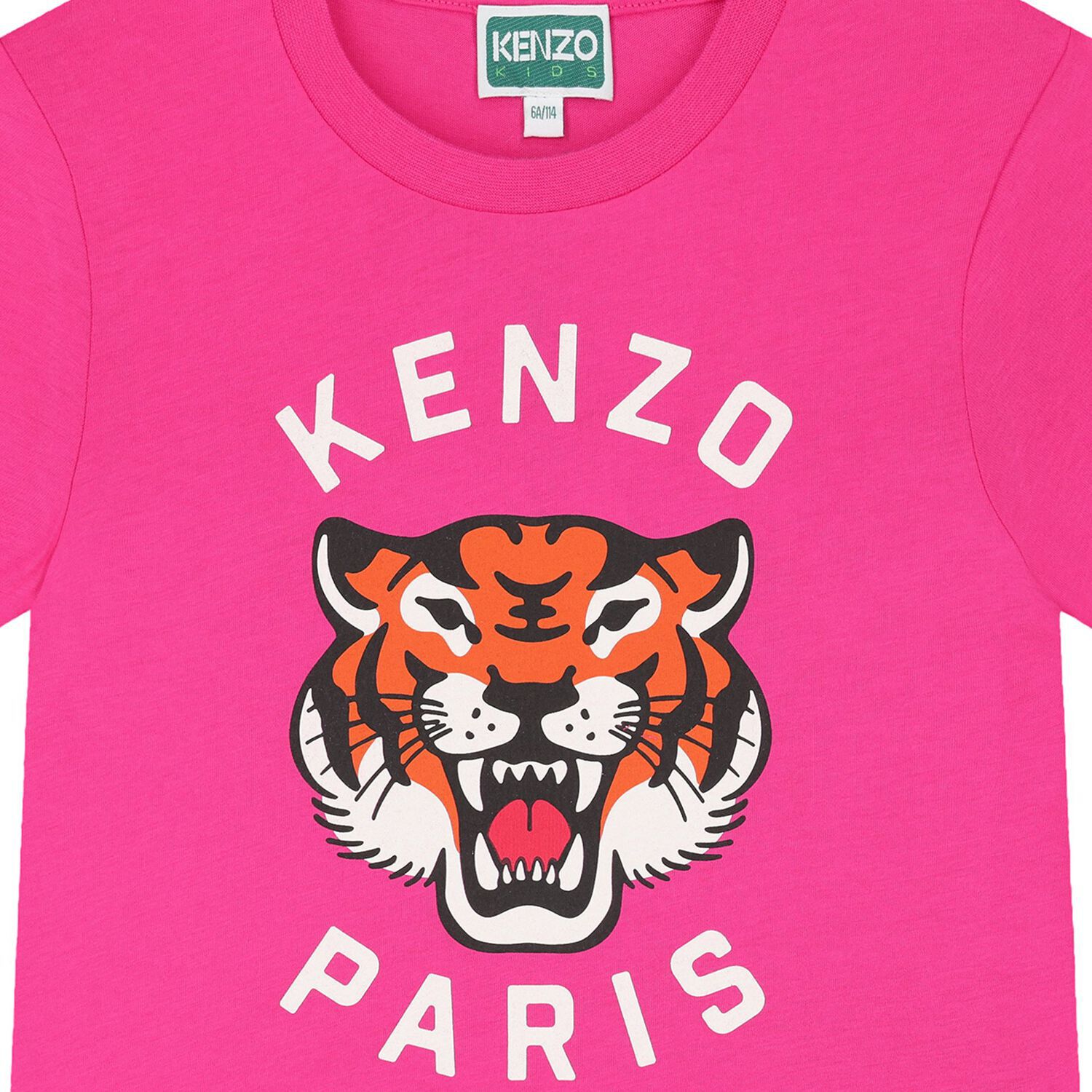 Girls Pink Tiger Logo T-Shirt, 2, hi-res