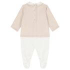 Beige & White Logo Babygrow Gift Set, 1, hi-res