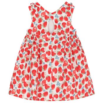 Baby Girls White & Red Strawberry Dress