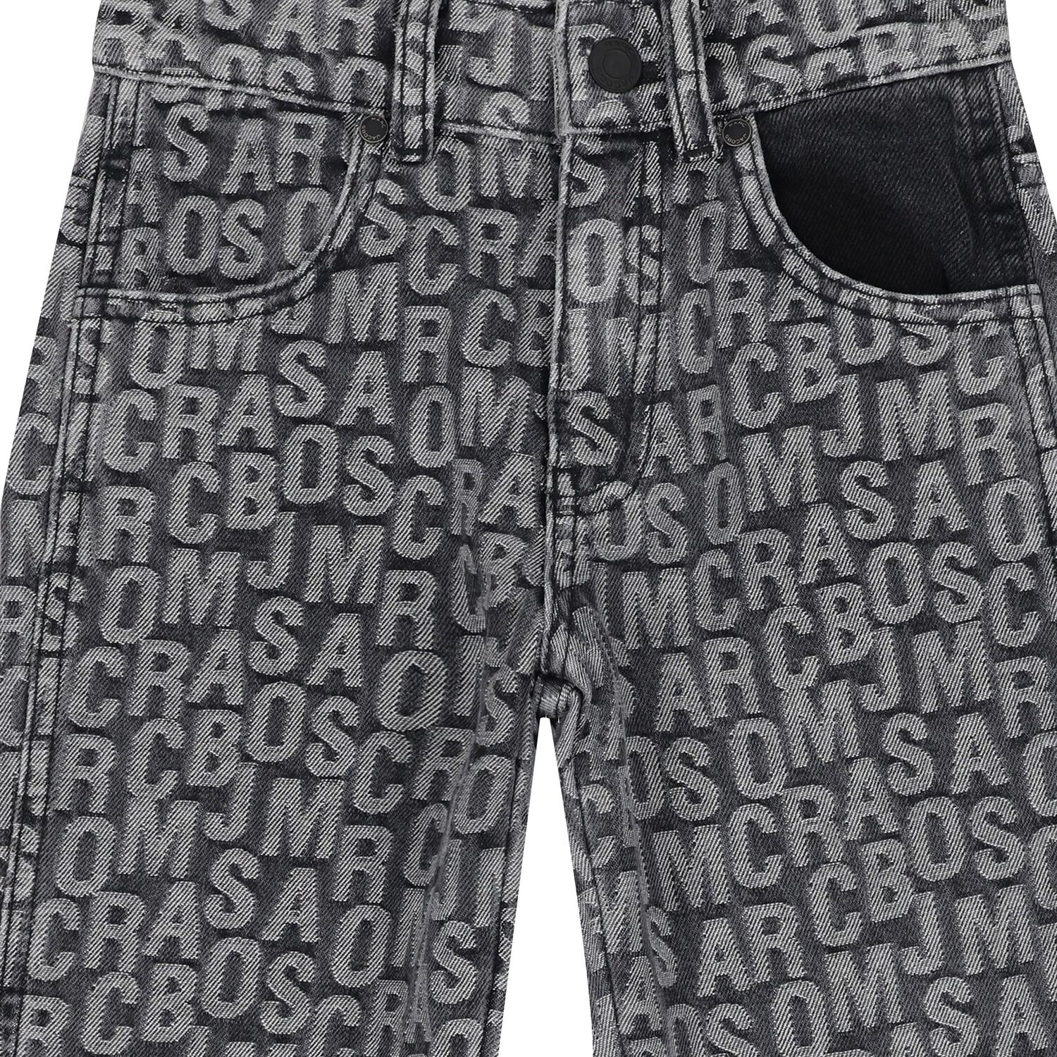 Boys Black Logo Denim Jeans, 1, hi-res