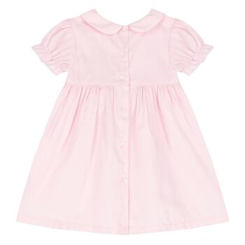 Baby Girls Pink Smocked Ruffled Dress