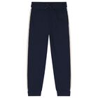 Boys Green & Navy Blue Tracksuit Set ( 3 Piece ), 1, hi-res