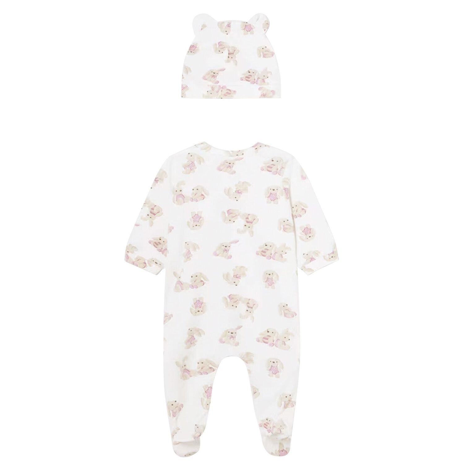 Baby Girls White Bunny Babygrow Gift Set, 1, hi-res