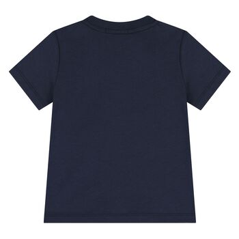 Younger Boys Navy Blue Logo T-Shirt 